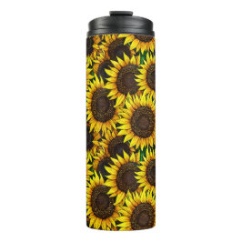 Sunny Large Sunflower Patroon Thermosbeker