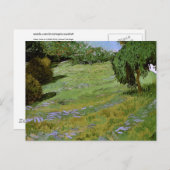 Sunny Lawn in Public Park Van Gogh Fine Art Briefkaart (Voorkant / Achterkant)