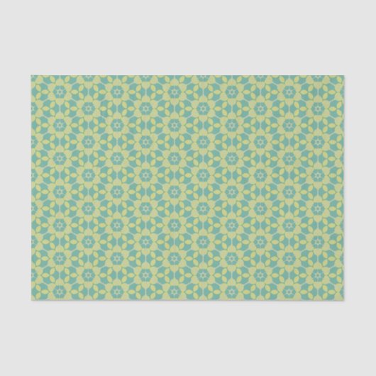Sunny Leaf Lattice Retro Botanisch Tissuepapier (Voorkant)