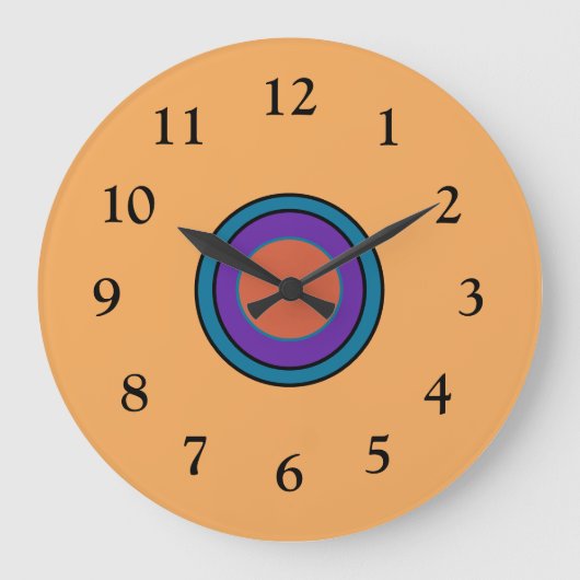 Sunny Lemon/Gold met Cerice Paars Center Grote Klok (Voorkant)