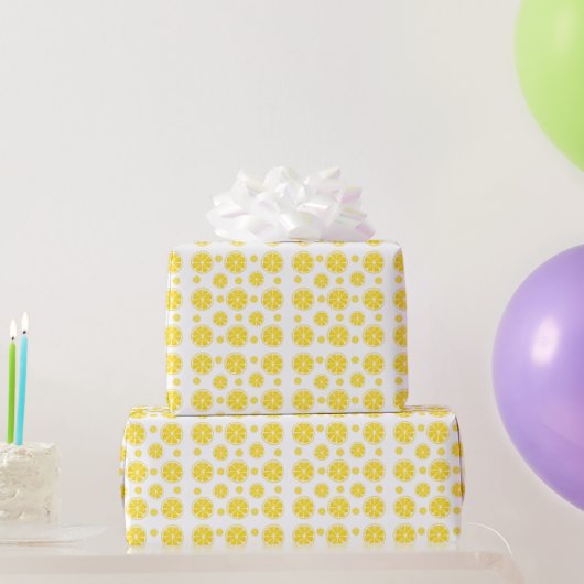 Sunny Lemon Slices Wrapping Paper Cadeaupapier (Feestgeschenken)