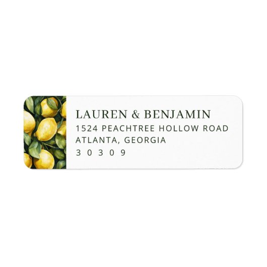 Sunny Lemon Wedding Etiket (Voorkant)
