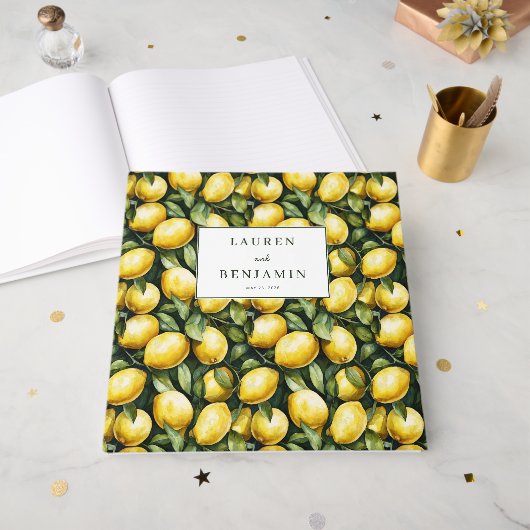 Sunny Lemon Wedding Gastenboek (Voorkant open)