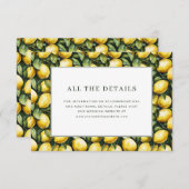 Sunny Lemon Wedding Informatiekaartje (Voorkant / Achterkant)