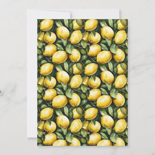 Sunny Lemon Wedding Kaart (Achterkant)