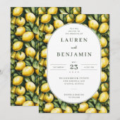 Sunny Lemon Wedding Kaart (Voorkant / Achterkant)