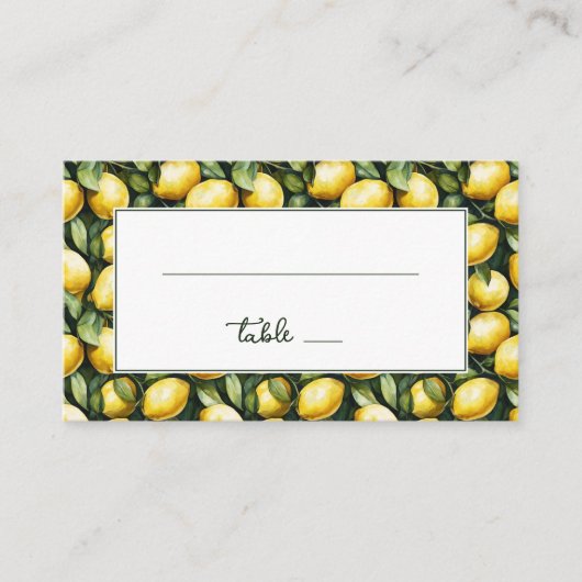 Sunny Lemon Wedding Plaatskaartje (Voorkant)