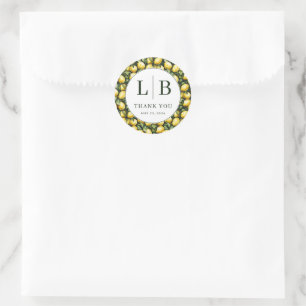 Sunny Lemon Wedding Ronde Sticker