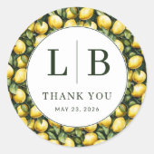 Sunny Lemon Wedding Ronde Sticker (Voorkant)