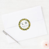 Sunny Lemon Wedding Ronde Sticker (Envelop)