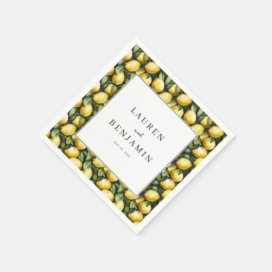 Sunny Lemon Wedding Servet (Hoek)