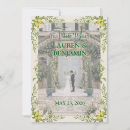 Sunny Lemon Wedding Thank You Card Bedankkaart
