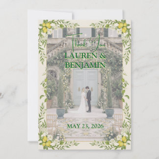 Sunny Lemon Wedding Thank You Card Bedankkaart