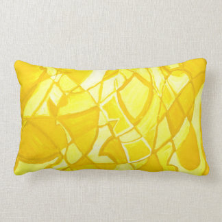 Sunny Lemon Yellow Abstract Modern Art PIllow Kussen