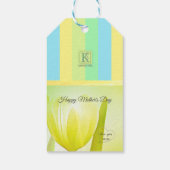 Sunny Limoen Pastel Palette Tulip Monogram Cadeaulabel (Achterkant)