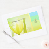 Sunny Limoen Pastel Palette Tulip Monogram Rechthoekige Sticker (Envelop)