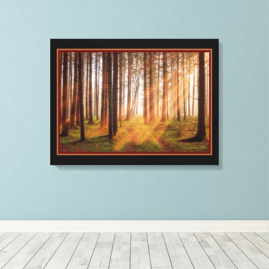 Sunny Magic Forest Canvas Afdruk (Insitu (Houten vloer))