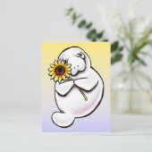 Sunny Manatee Off-Leash Art™ Briefkaart (Staand voorkant)