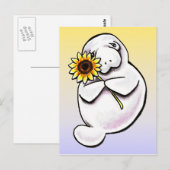 Sunny Manatee Off-Leash Art™ Briefkaart (Voorkant / Achterkant)