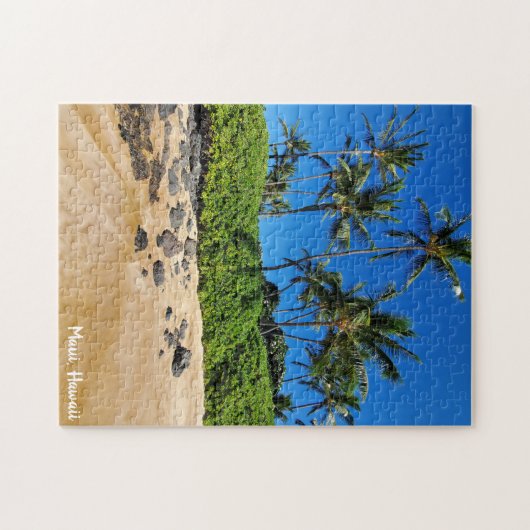 Sunny Maui Beach en Palm Trees Legpuzzel (Horizontaal)