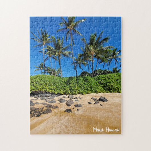 Sunny Maui Beach en Palm Trees Legpuzzel (Verticaal)