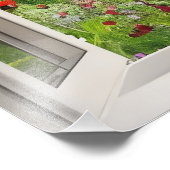 Sunny Meadow Window Uitzicht Foto Afdruk (Hoek)