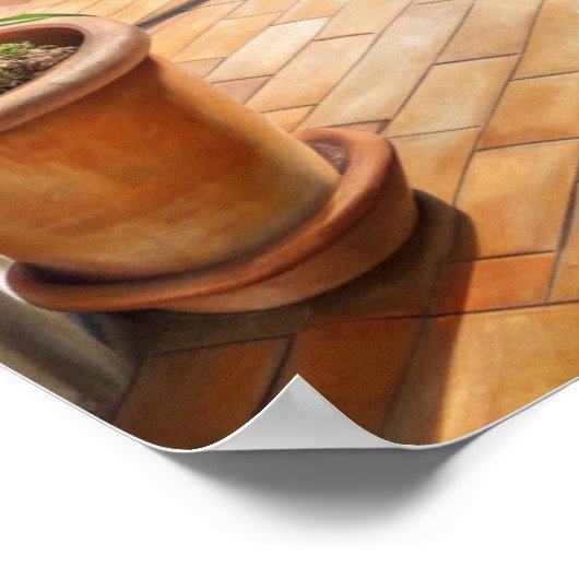 Sunny Mediterranean Balcony Sea View Art Poster (Hoek)