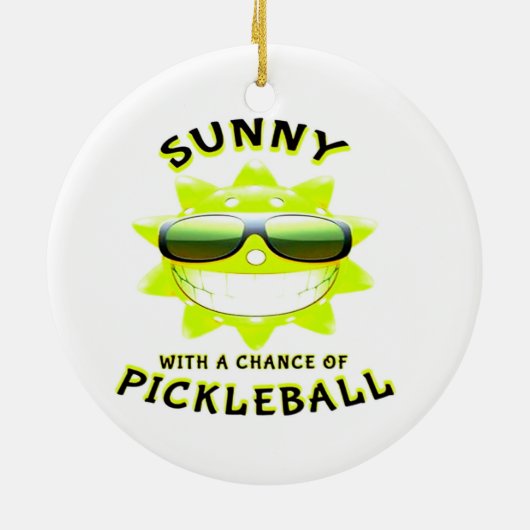 Sunny met een kans op PickleBall Keramisch Ornament (Achterkant)