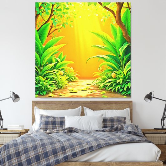 Sunny Natuur Path Art Canvas Afdruk (Insitu (Slaapkamer))