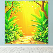 Sunny Natuur Path Art Canvas Afdruk (Insitu (Houten vloer))