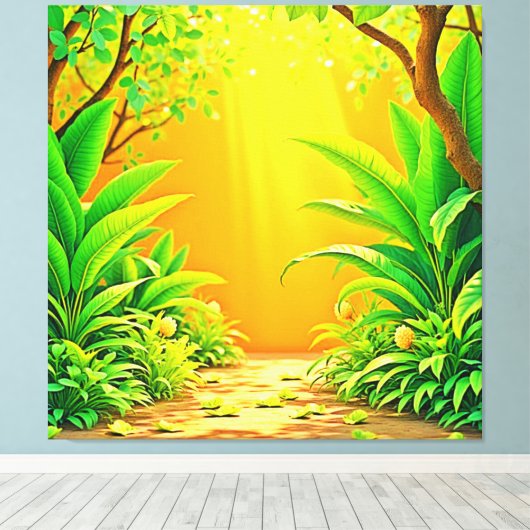 Sunny Natuur Path Art Canvas Afdruk (Insitu (Houten vloer))
