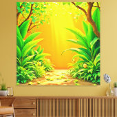 Sunny Natuur Path Art Canvas Afdruk (Insitu (Woonkamer))