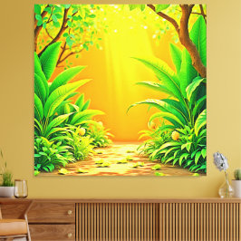 Sunny Natuur Path Art Canvas Afdruk