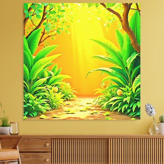 Sunny Natuur Path Art Canvas Afdruk (Insitu (Woonkamer))
