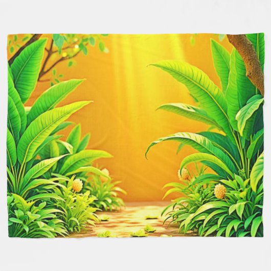 Sunny Natuur Path Art Fleece Deken (Voorkant (Horizontaal))