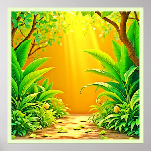 Sunny Natuur Path Art Poster (Voorkant)