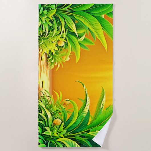 Sunny Natuur Path Art Strandlaken (Voorkant)