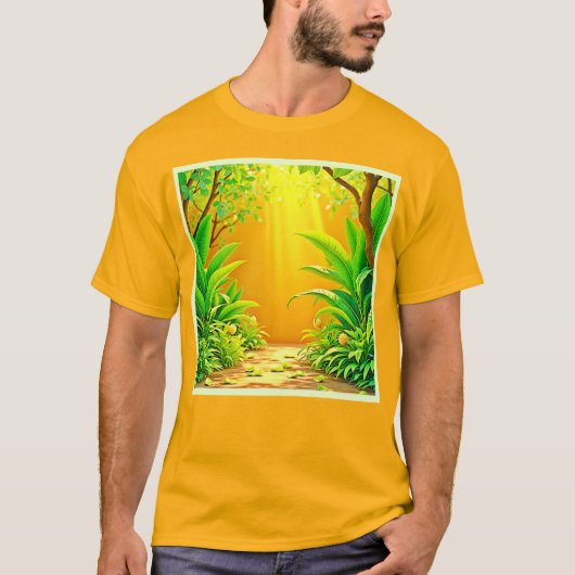 Sunny Natuur Path Art T-shirt (Voorkant)