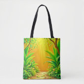 Sunny Natuur Path Art Tote Bag (Voorkant)