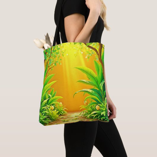Sunny Natuur Path Art Tote Bag (Dichtbij)