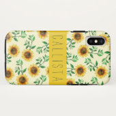 Sunny Neon Pastel Yellow Sunflower Pattern Case-Mate iPhone Case (Achterkant (horizontaal))