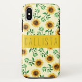 Sunny Neon Pastel Yellow Sunflower Pattern Case-Mate iPhone Case (Achterkant)