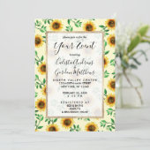 Sunny Neon Pastel Yellow Sunflower Pattern Kaart (Staand voorkant)