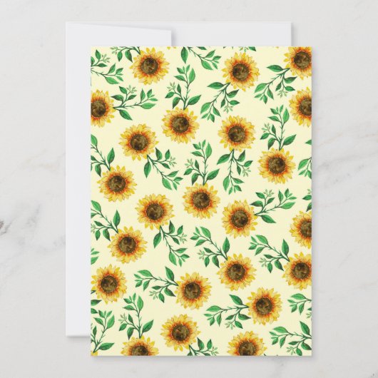 Sunny Neon Pastel Yellow Sunflower Pattern Kaart (Achterkant)