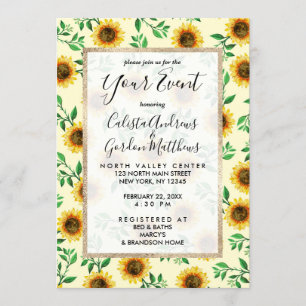 Sunny Neon Pastel Yellow Sunflower Pattern Kaart