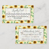 Sunny Neon Pastel Yellow Sunflower Pattern Klantenkaartje (Voorkant / Achterkant)