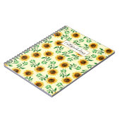 Sunny Neon Pastel Yellow Sunflower Pattern Notitieboek (Linkerzijde)