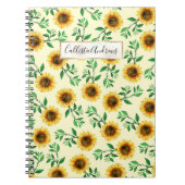 Sunny Neon Pastel Yellow Sunflower Pattern Notitieboek (Voorkant)