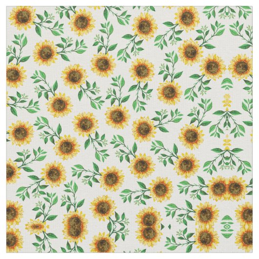 Sunny Neon Pastel Yellow Sunflower Pattern Stof (Close Up)