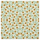 Sunny Neon Pastel Yellow Sunflower Pattern Stof (Swatch)